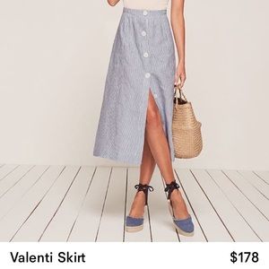 REFORMATION - Valenti Skirt Seashore Stripe